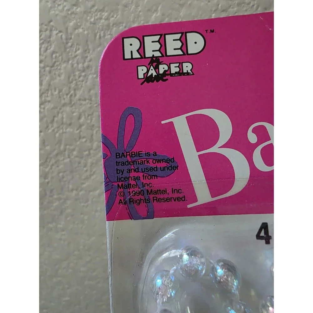 Barbie Party Favors 1990 Vintage Reed Paper 4 Bracelet Set Sealed New Old Stock